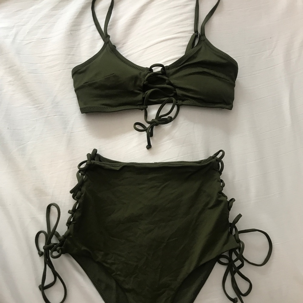Green High Waisted Bikini